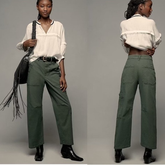 Anthropologie Pants - Anthropologie The Millie Low-Slung Barrel Pants by Pilcro size 28P 23” inseam